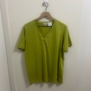 Bobbie Brooks Chartreuse V-Neck Top